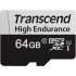 Transcend USD350V U1 64GB High Endurance MicroSD Memory Card with Adapter